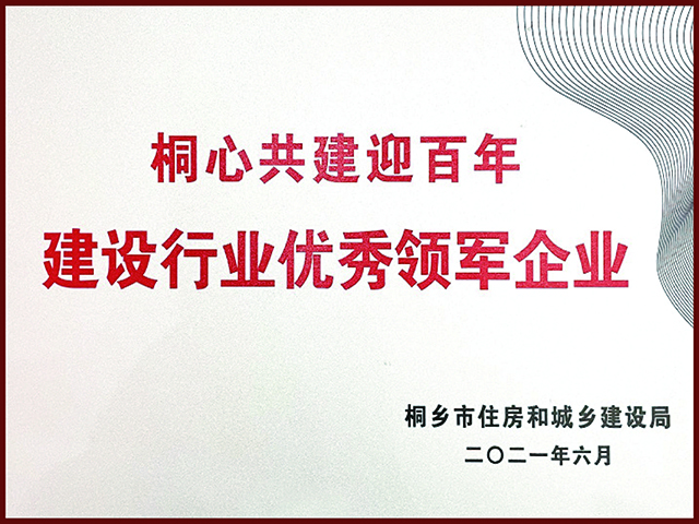 桐乡建设行业优秀领军企业